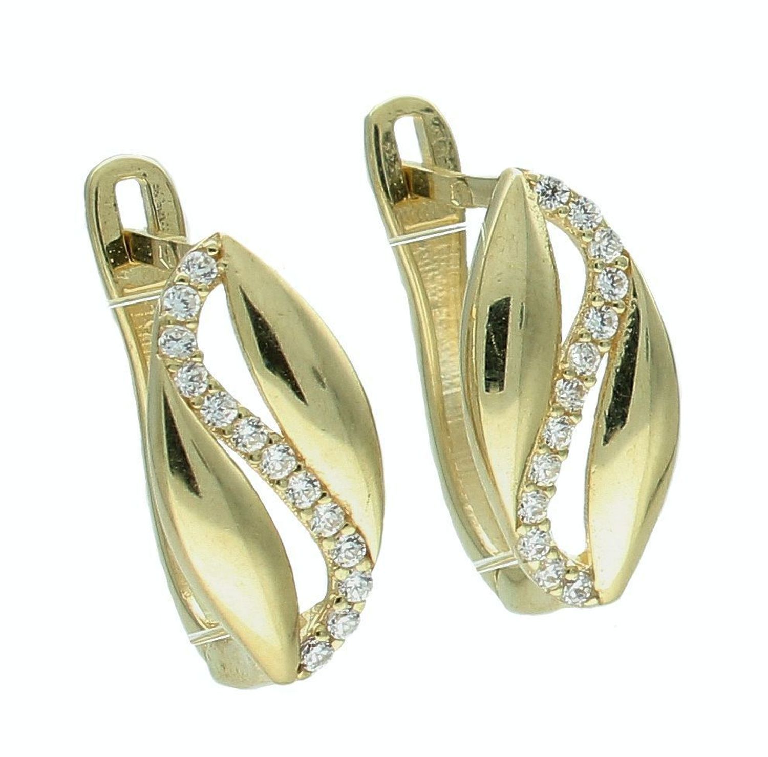 Złote kolczyki damskie 375 klasyczne z cyrkoniami KL 8935 375.jpg